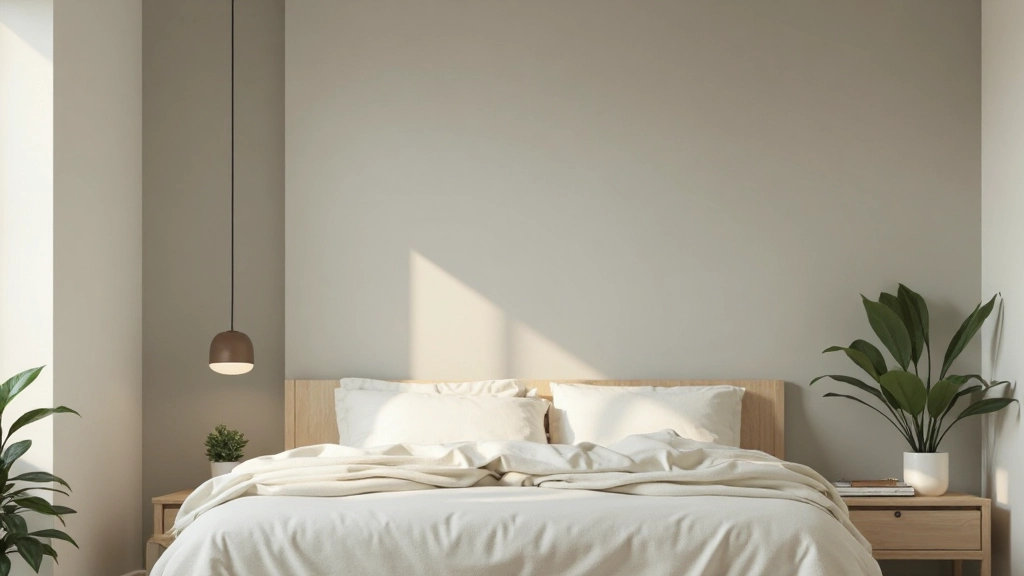 異なるニュートラルカラーパレットを比較した寝室の配色サンプル